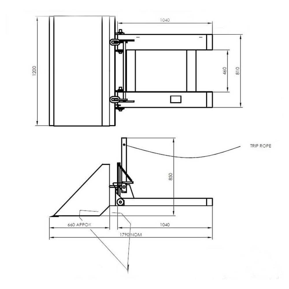 Targonca dömperes kanál details